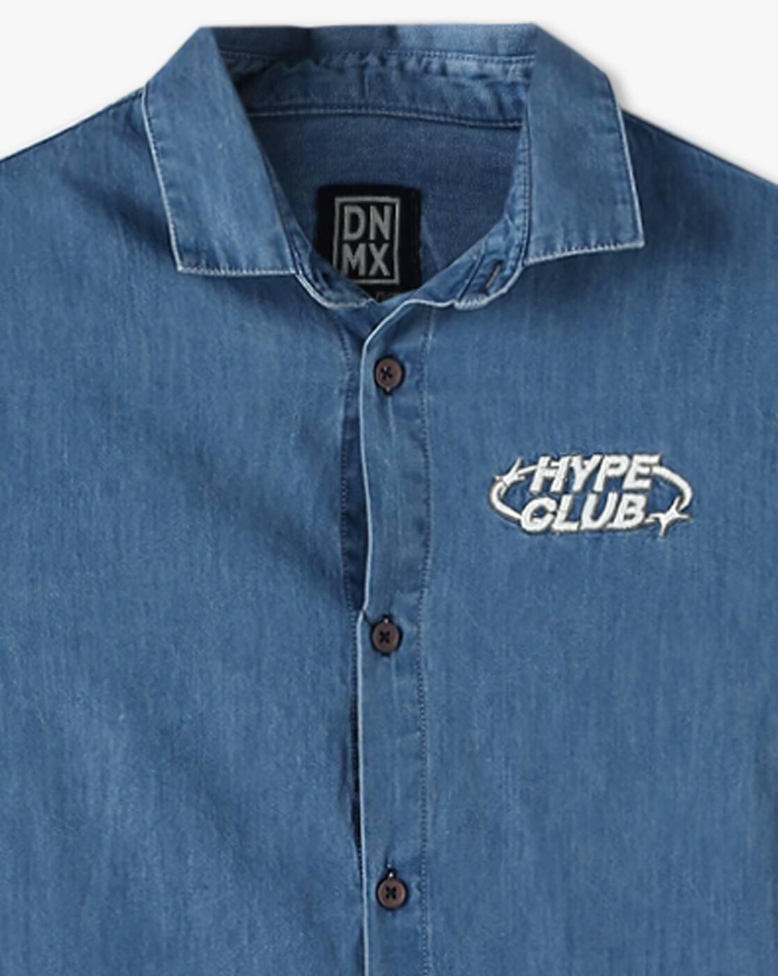 Boys Boxy Fit Denim Shirt