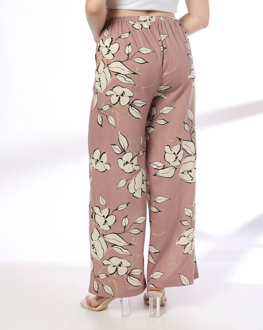 Women Floral Print Wide-Leg Pants