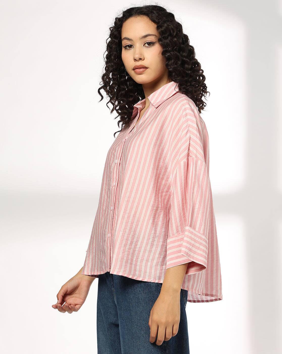 Women Striped Oversized Shirt