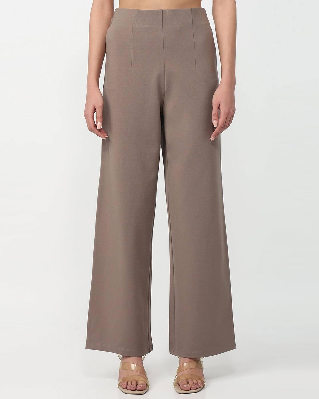 Women Relaxed Fit Flat-Front Trousers