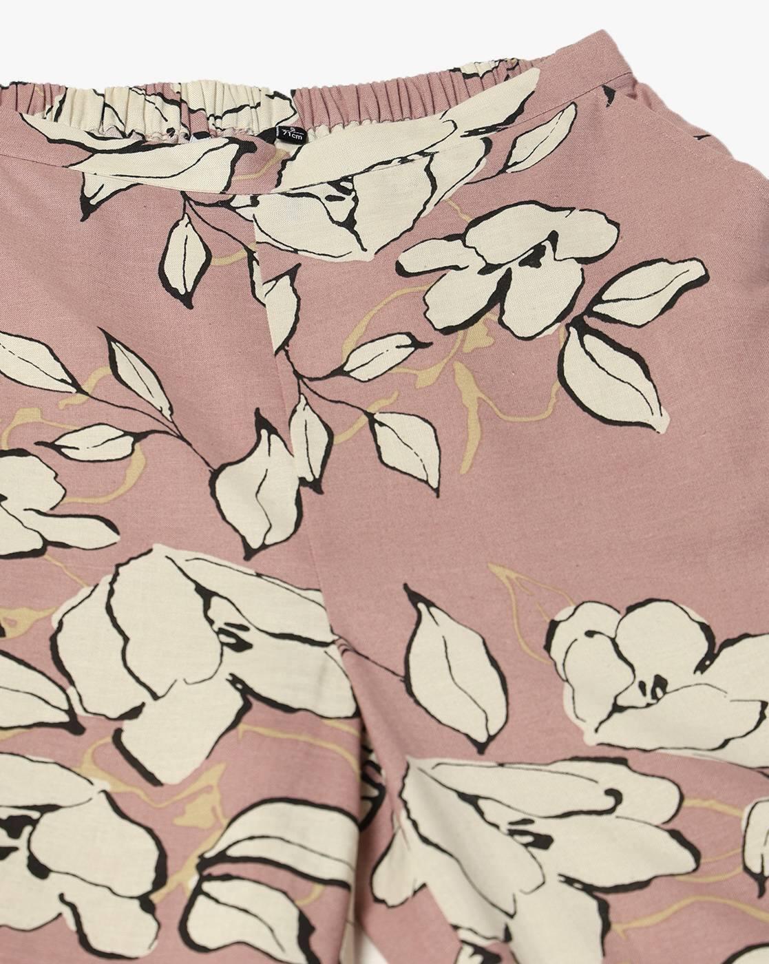 Women Floral Print Wide-Leg Pants