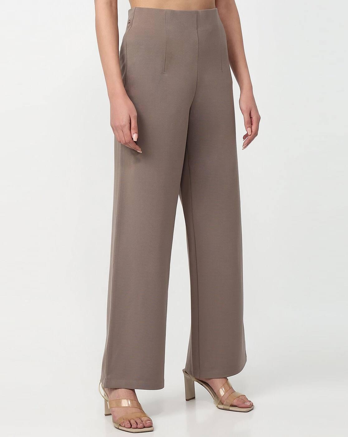 Women Relaxed Fit Flat-Front Trousers