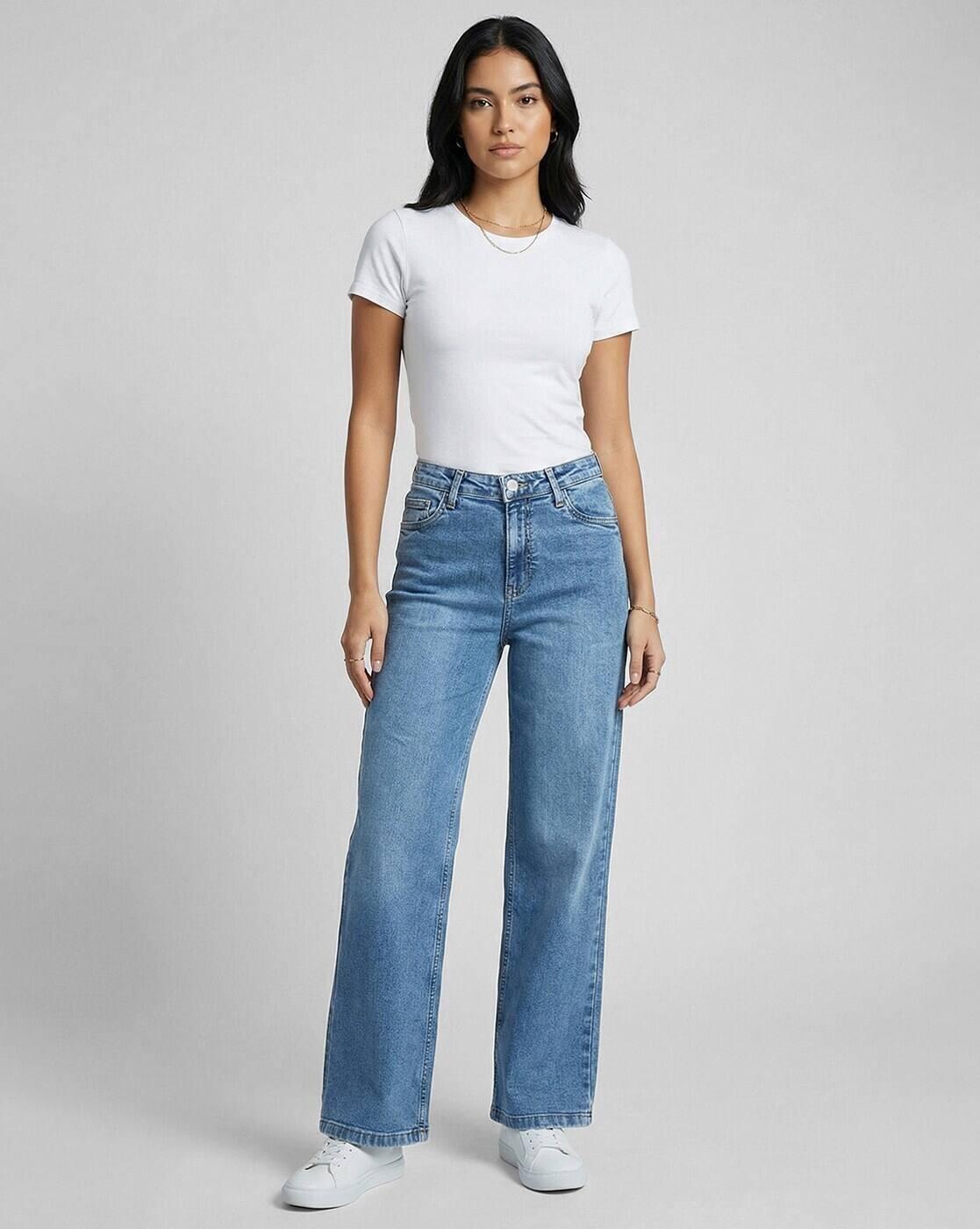 Women Mid-Wash Relaxed Fit Jeans