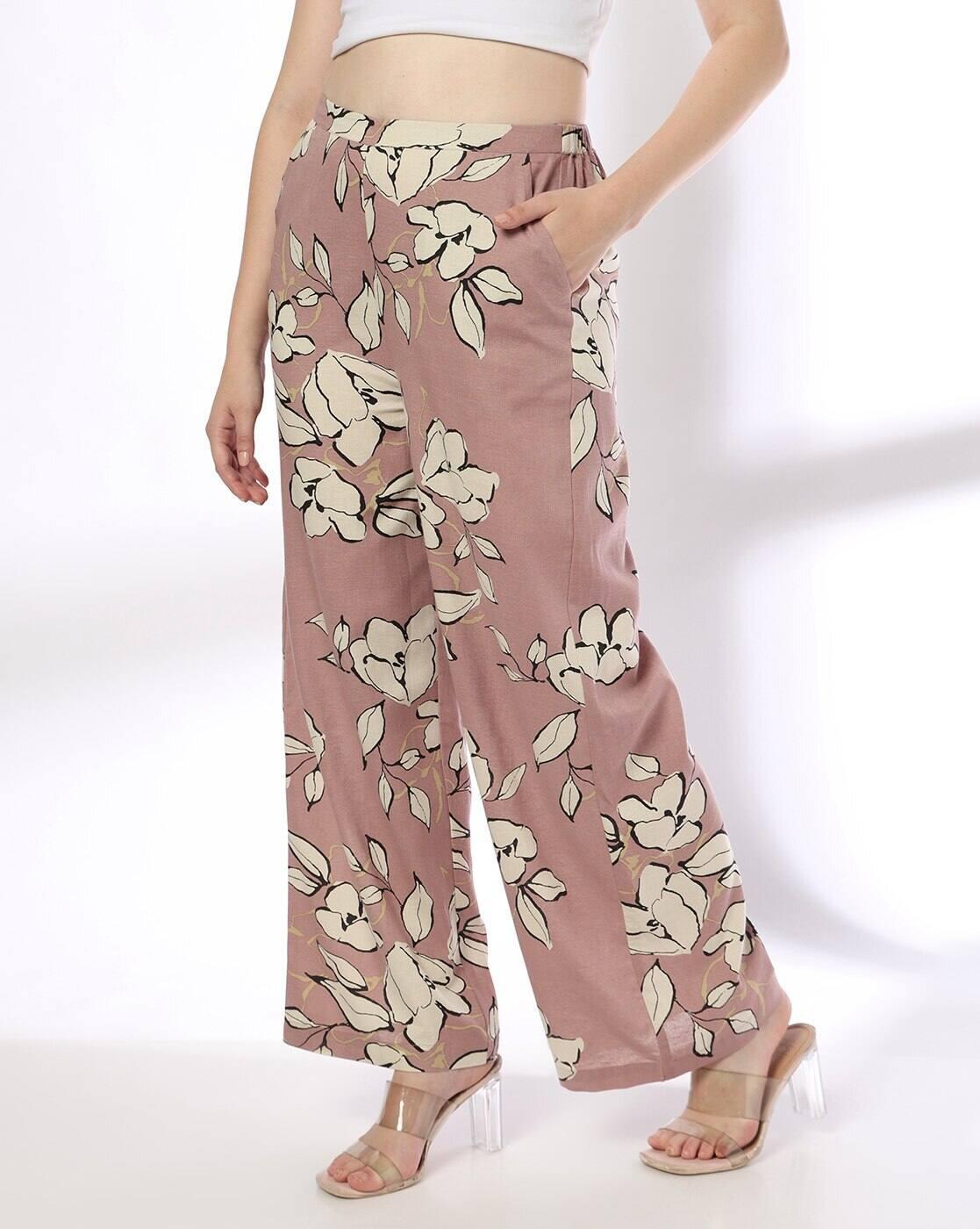 Women Floral Print Wide-Leg Pants