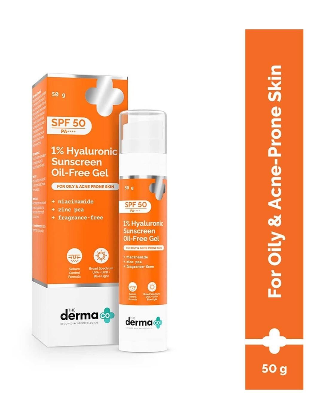 1 Hyaluronic Sunscreen Oil Free Gel Lightweight Sunscreen Acne Prone Skin