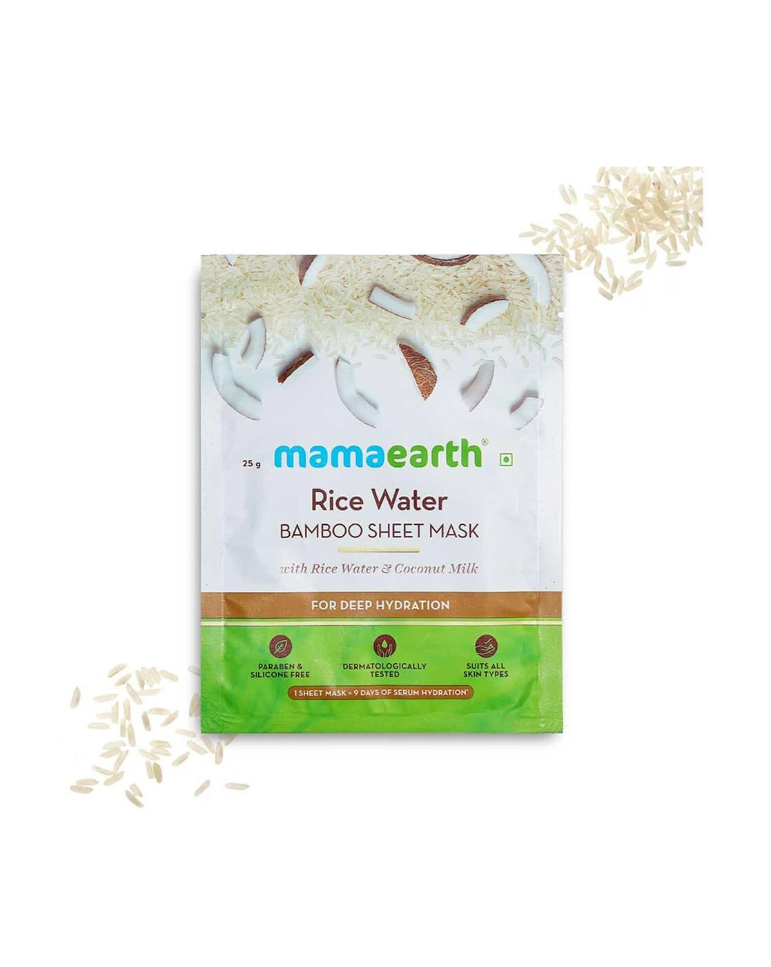 Rice Water Bamboo Sheet Mask With Rice Water & Coconut Milk For Deep Hydration