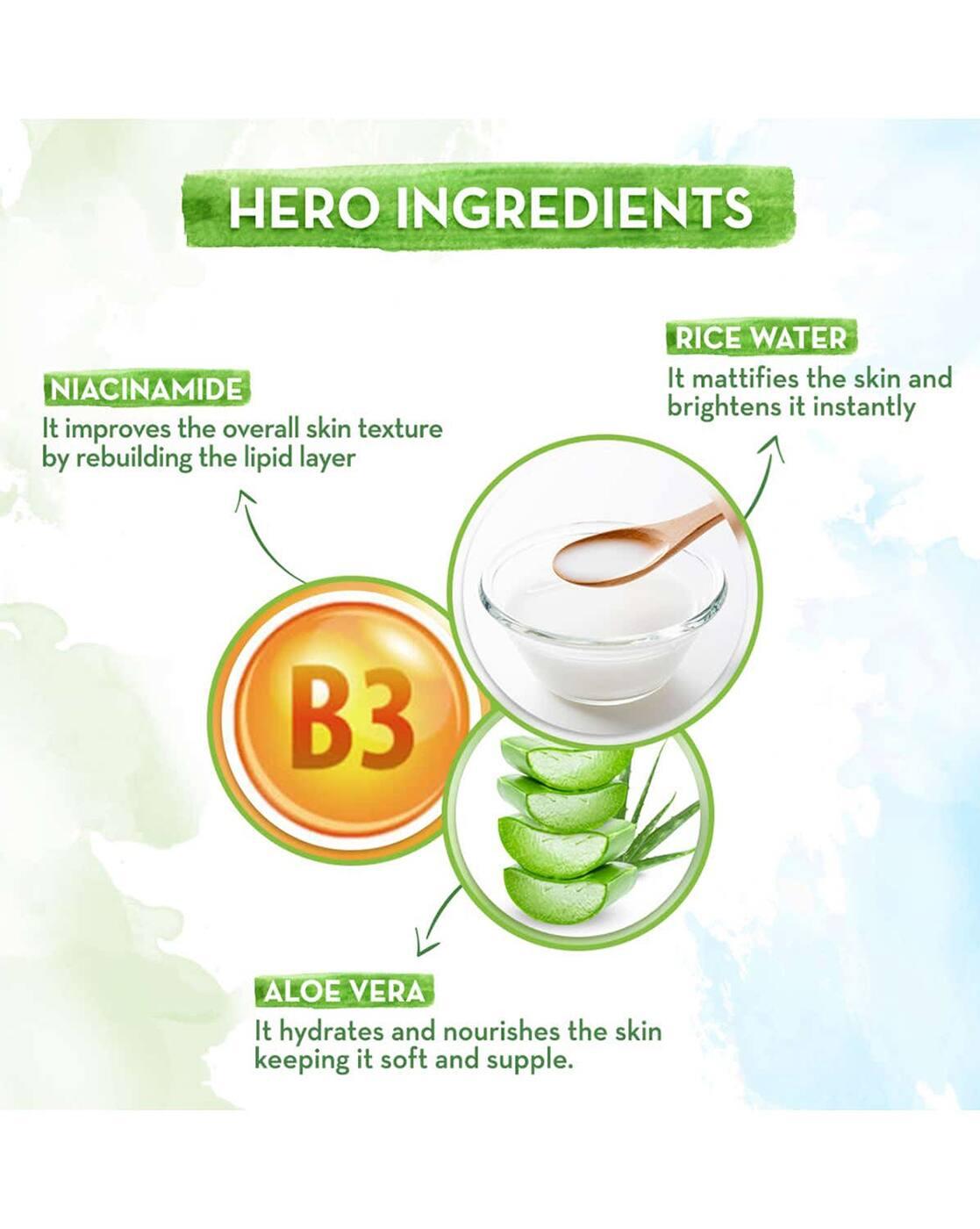 Rice Oil-Free Face Moisturizer With Rice Water & Niacinamide For Glass Skin