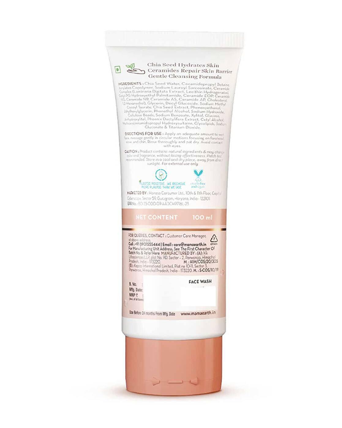 Chia Oil-Free Face Wash with Chia Seed and Ceramides for Normal to Oily Skin