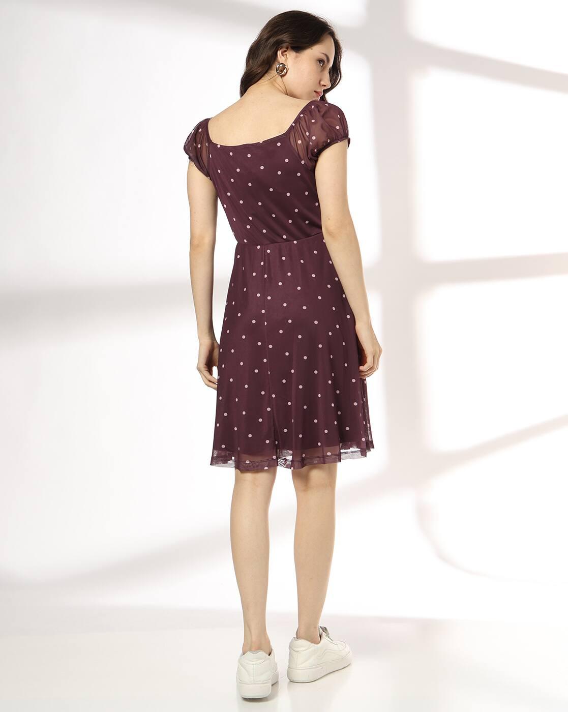 Women Polka-Dot Print A-Line Dress