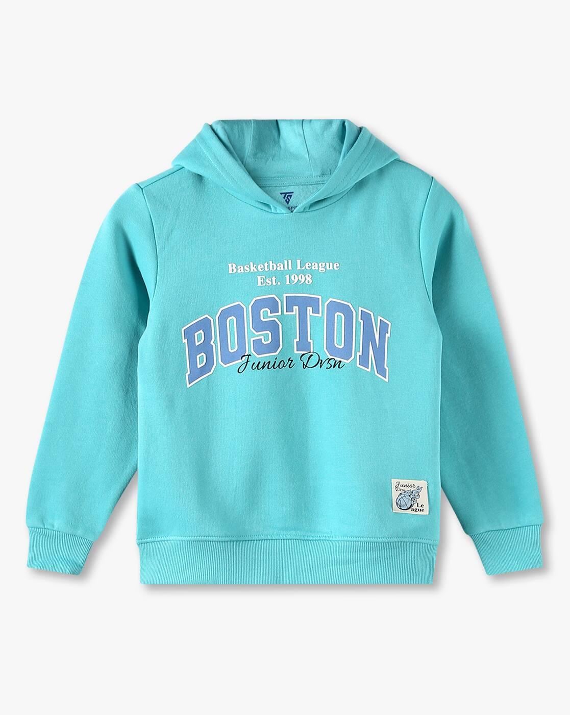 Boys Boston Print Regular Fit Hoodie
