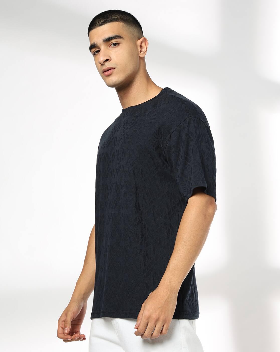 Men Patterned Relaxed Fit Crew-Neck T-Shirt