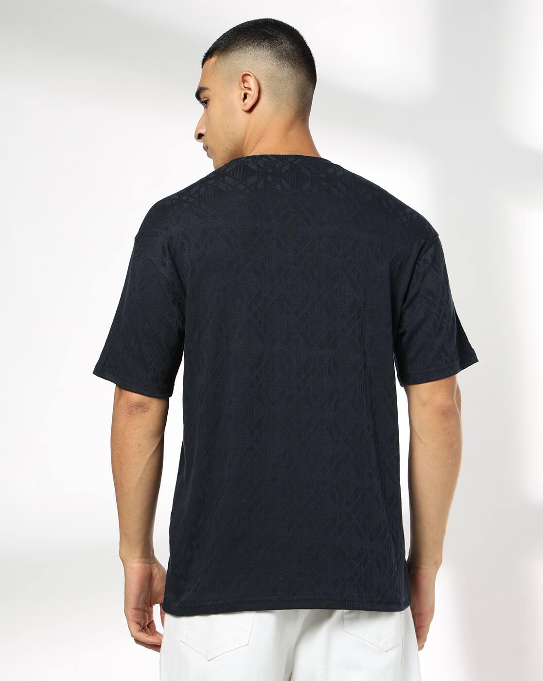 Men Patterned Relaxed Fit Crew-Neck T-Shirt