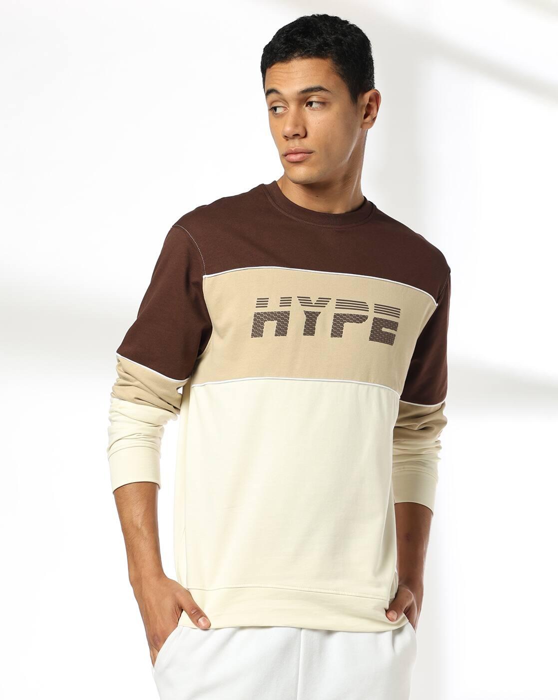 Men Colourblock Regular Fit Sweatshirt