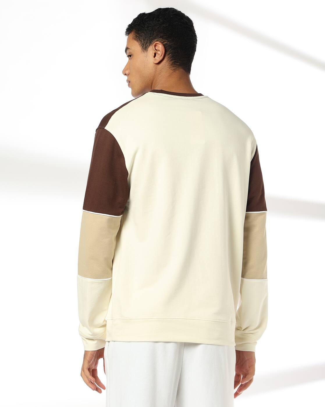 Men Colourblock Regular Fit Sweatshirt