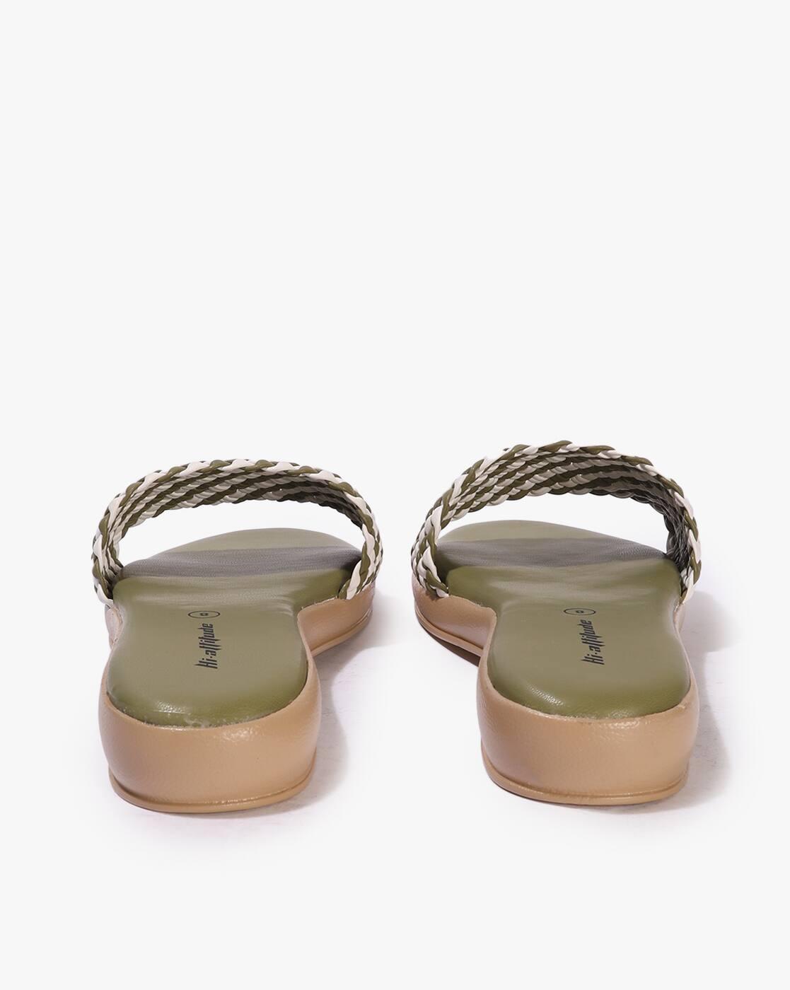 Women Braided Round-Toe Flat Sandals