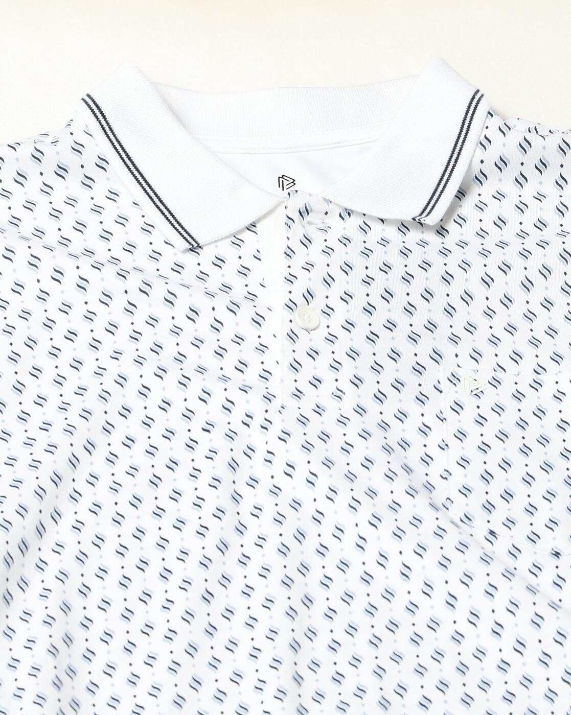 Men Printed Slim Fit Cotton Polo T-Shirt with Patch Pocket
