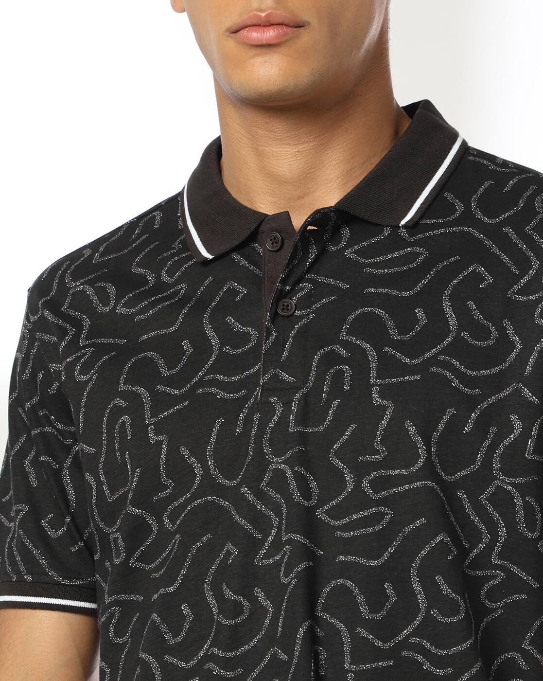 Men Printed Slim Fit Polo T-Shirt