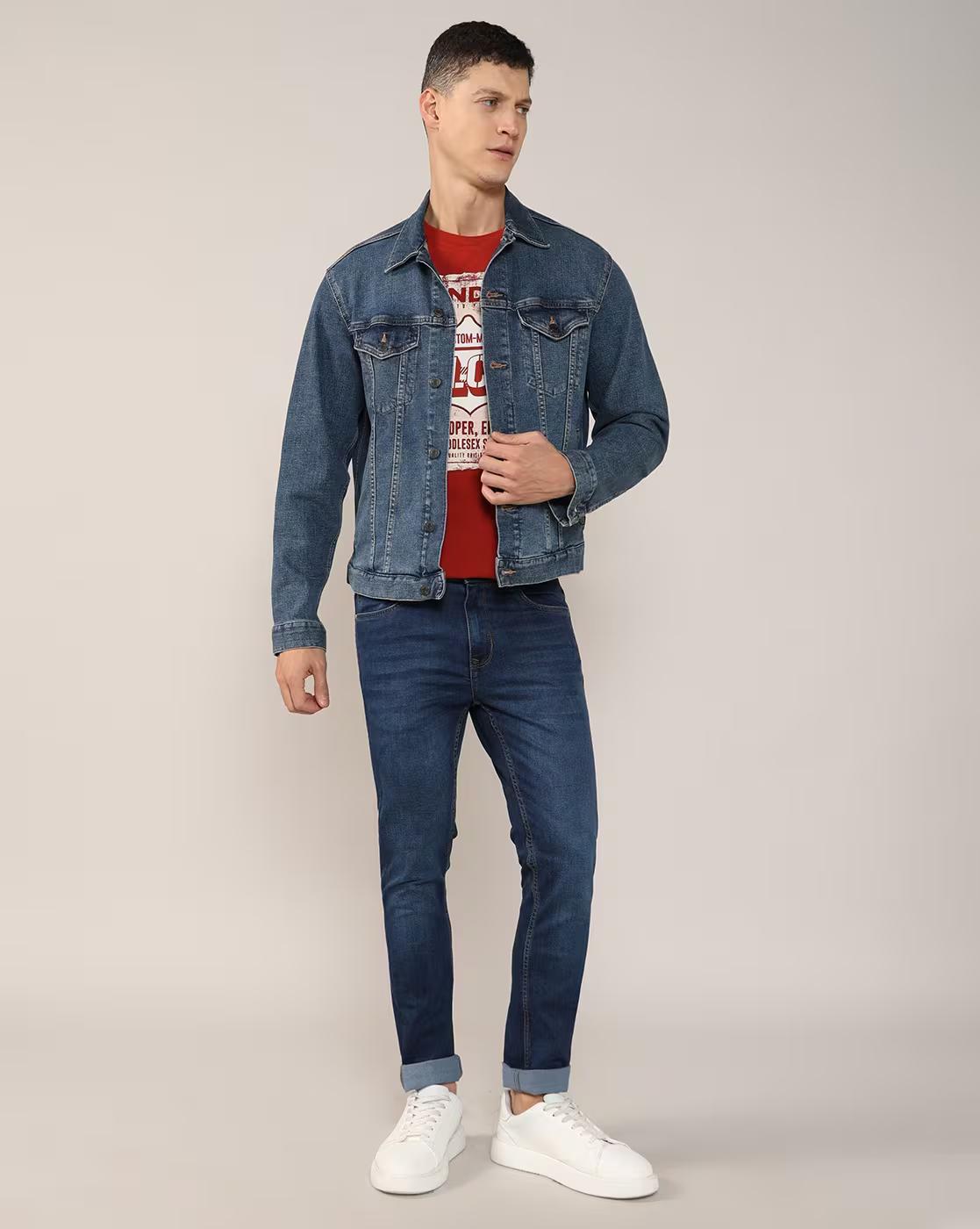 Men Lightly Washed Skinny Jeans