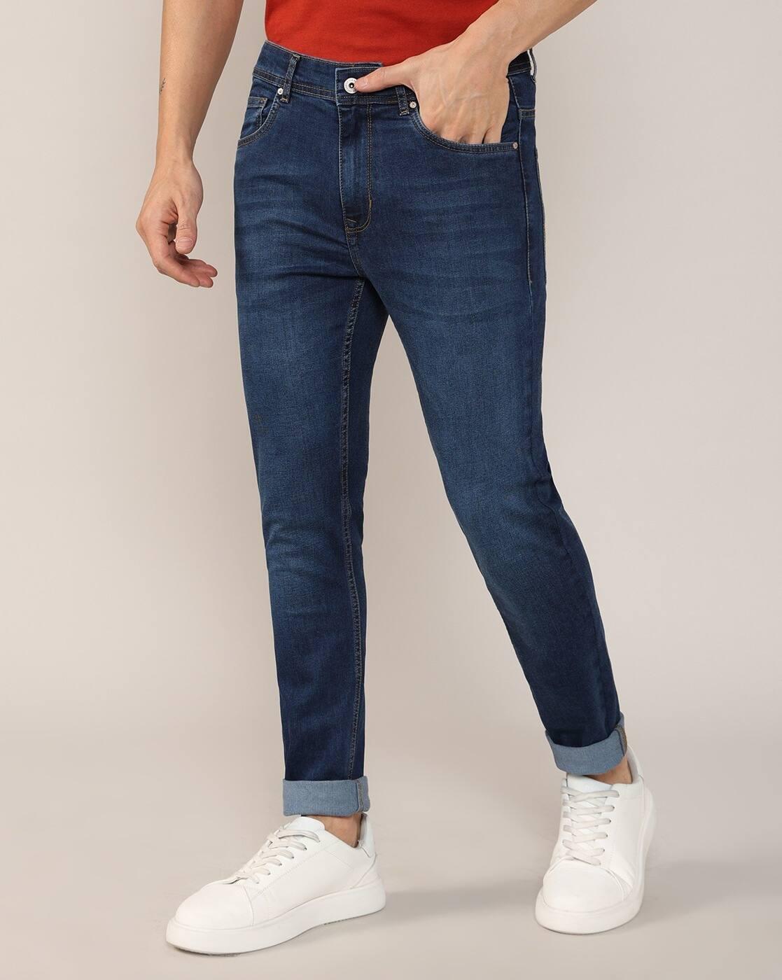 Men Lightly Washed Skinny Jeans