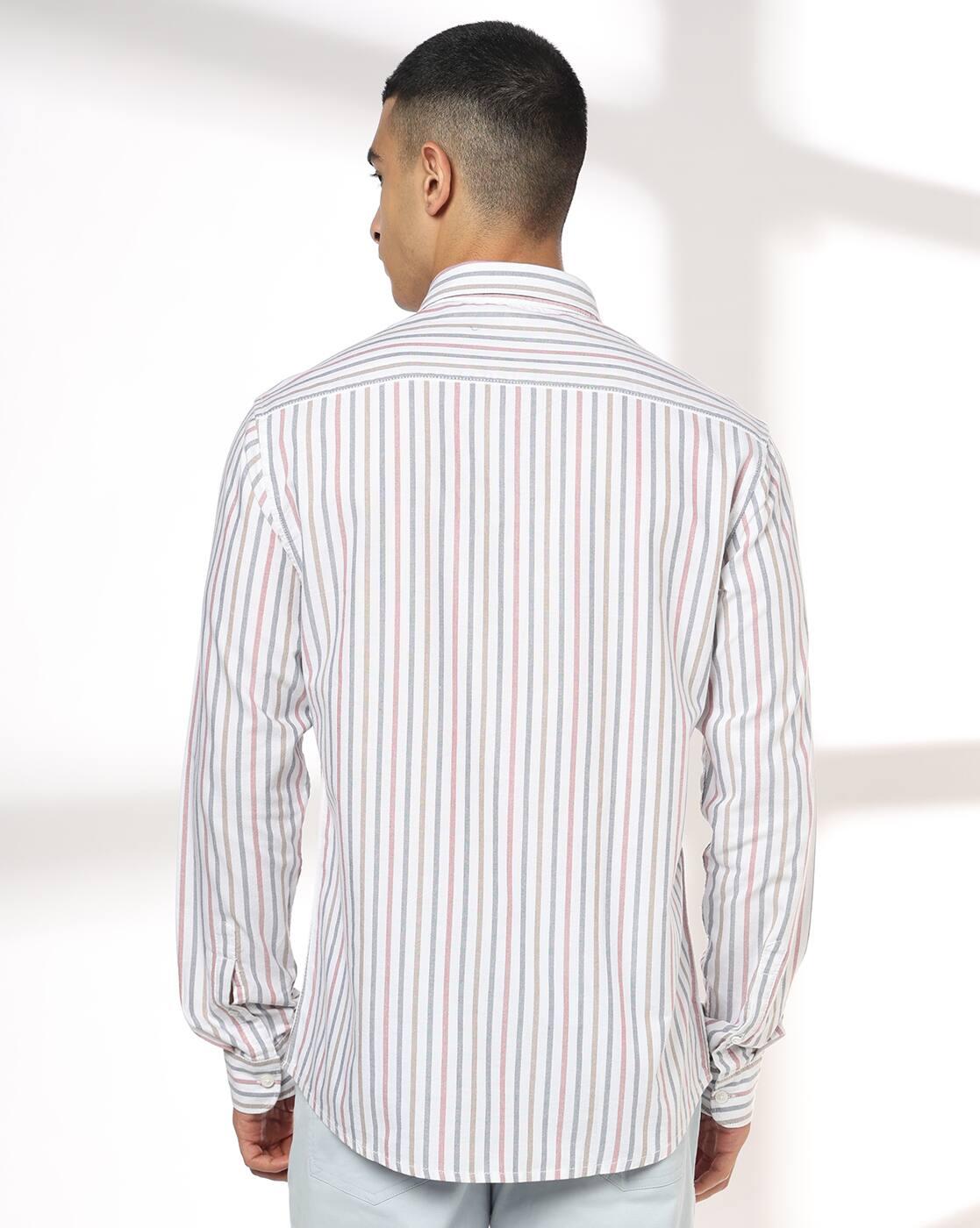 Men Striped Slim Fit Cotton Shirt