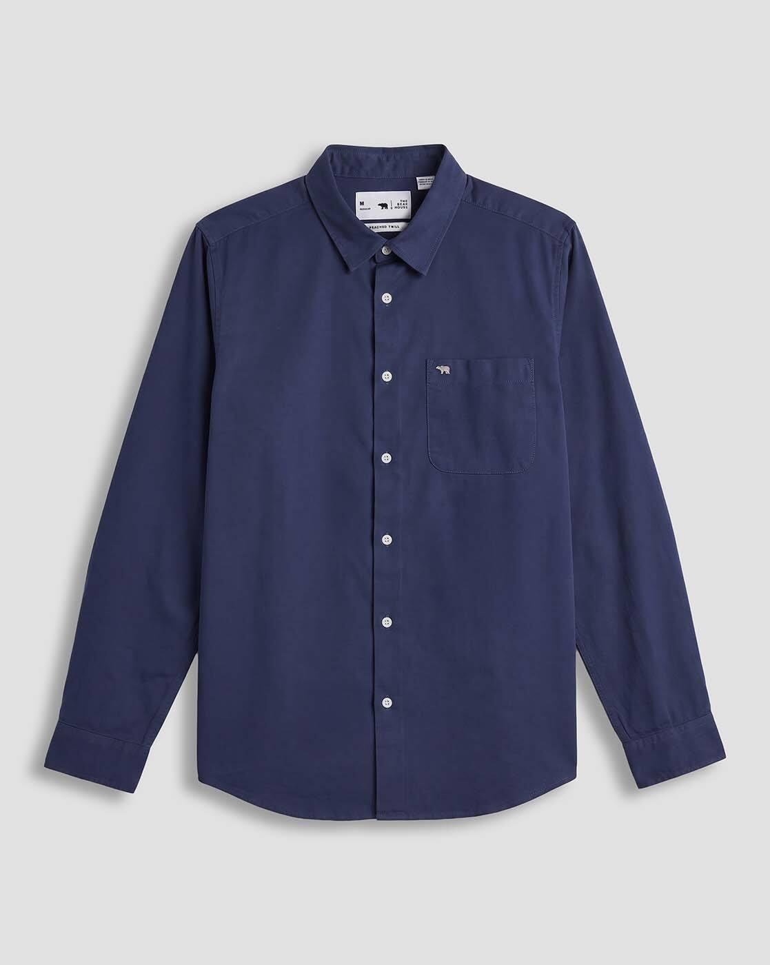 Men Regular Fit Spread-Collar Shirt