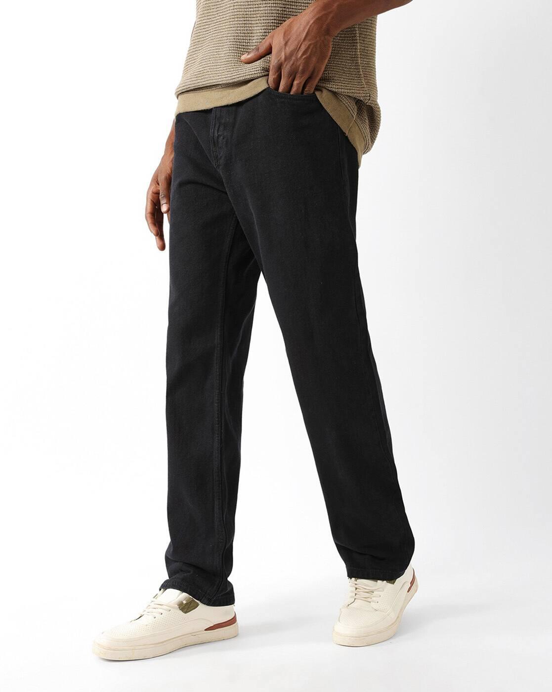Light-Wash Straight Jeans