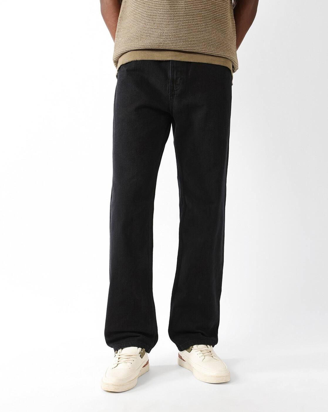Light-Wash Straight Jeans