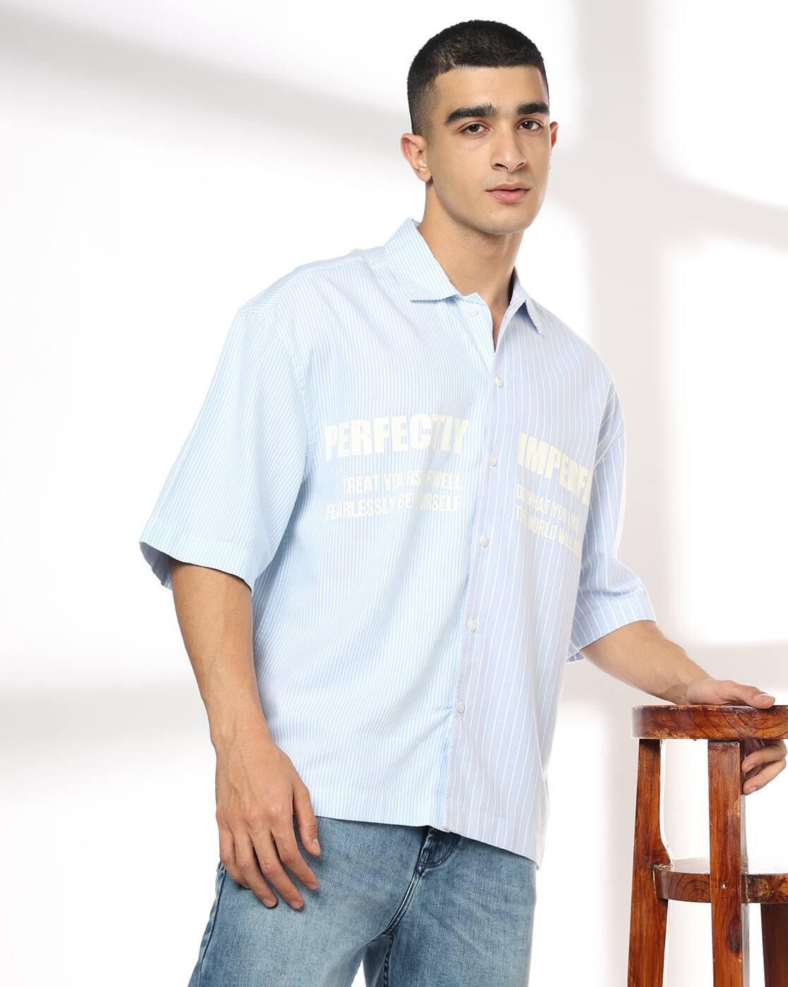 Men Typographic Print Boxy Fit Shirt