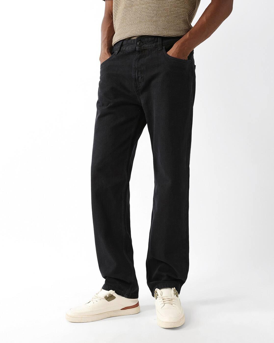 Light-Wash Straight Jeans