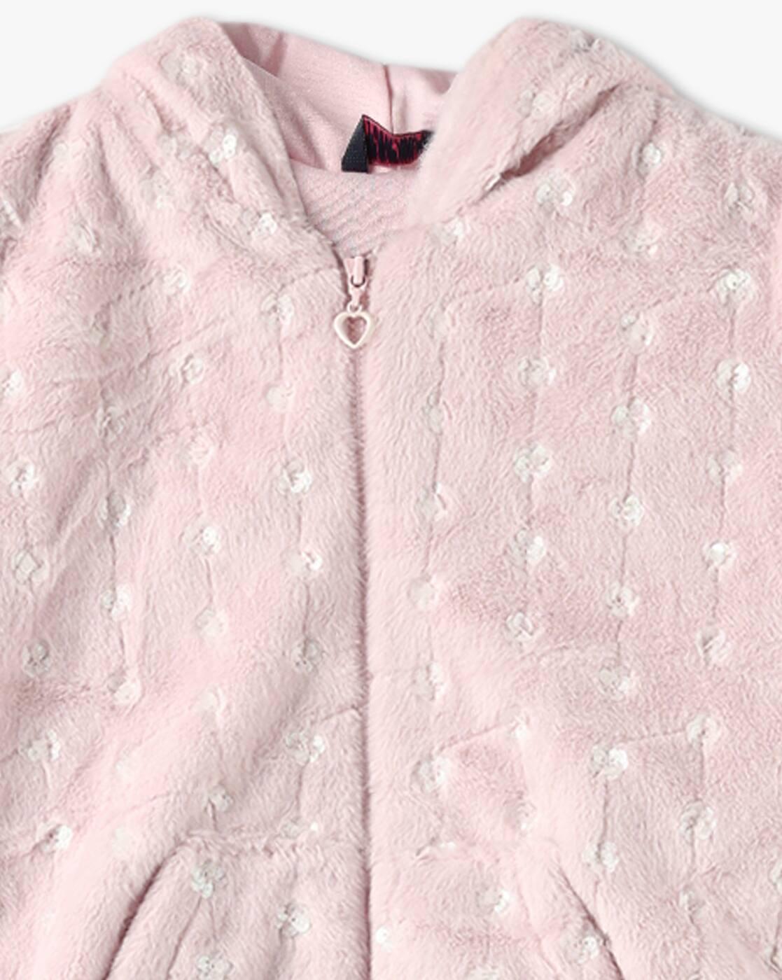 Girls Faux-Fur Regular Fit Hoodie