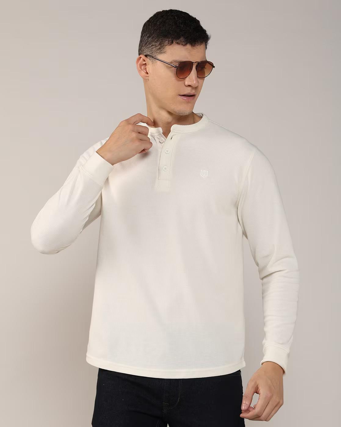 Men Regular Fit Henley T-Shirt