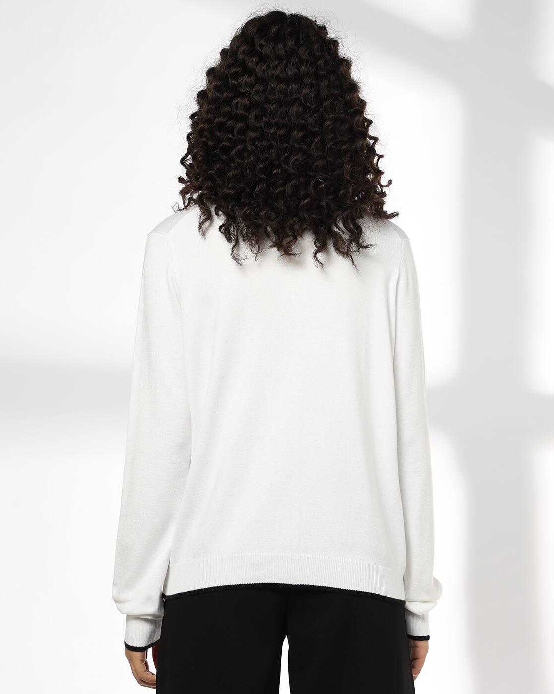 Women Cardigan with Contrast Tipping Detail
