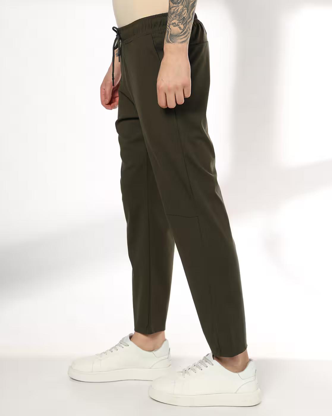 Men Straight Track Pants with Insert Pockets
