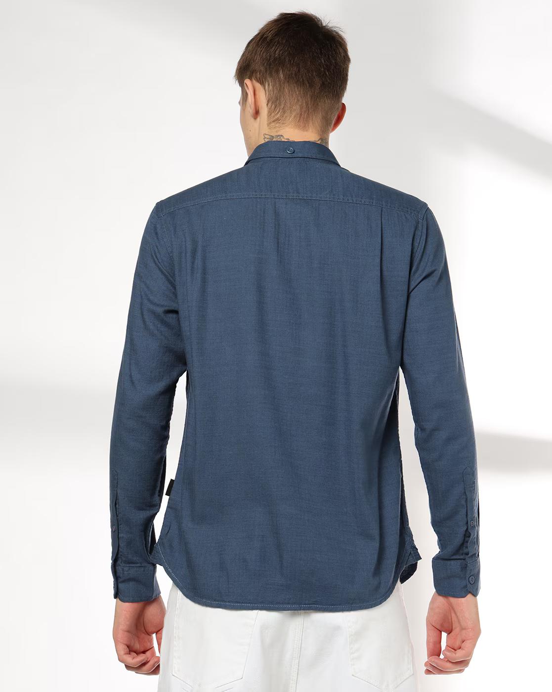 Men Slim Fit Shirt with Patch Pocket