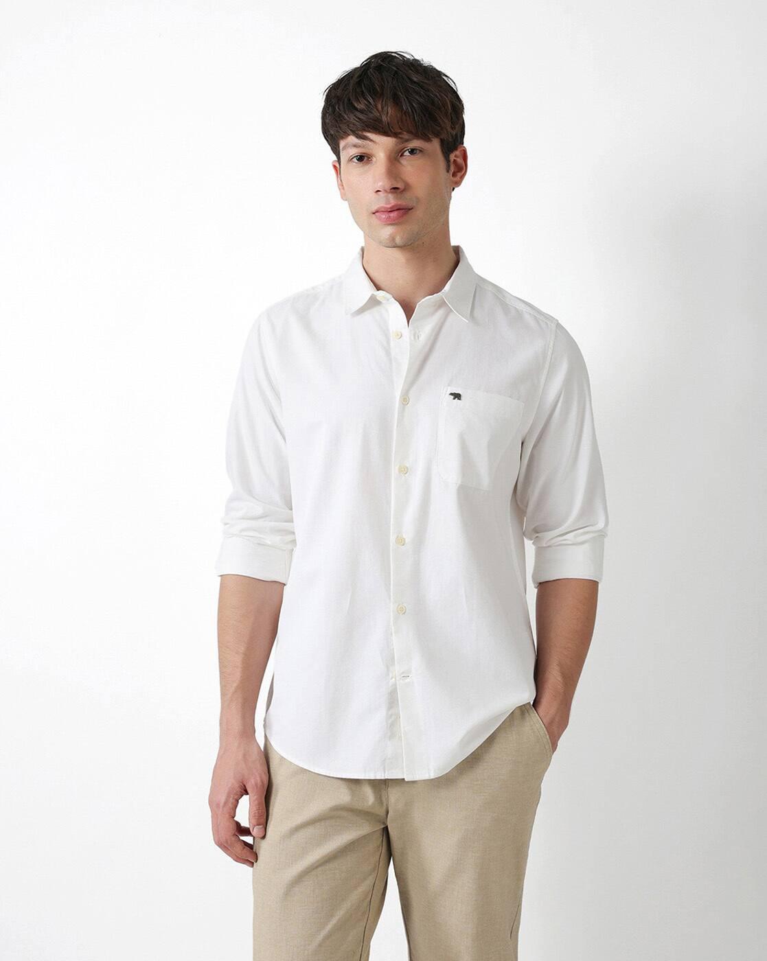Men Regular Fit Peached Twill Cotton Casual Shirt