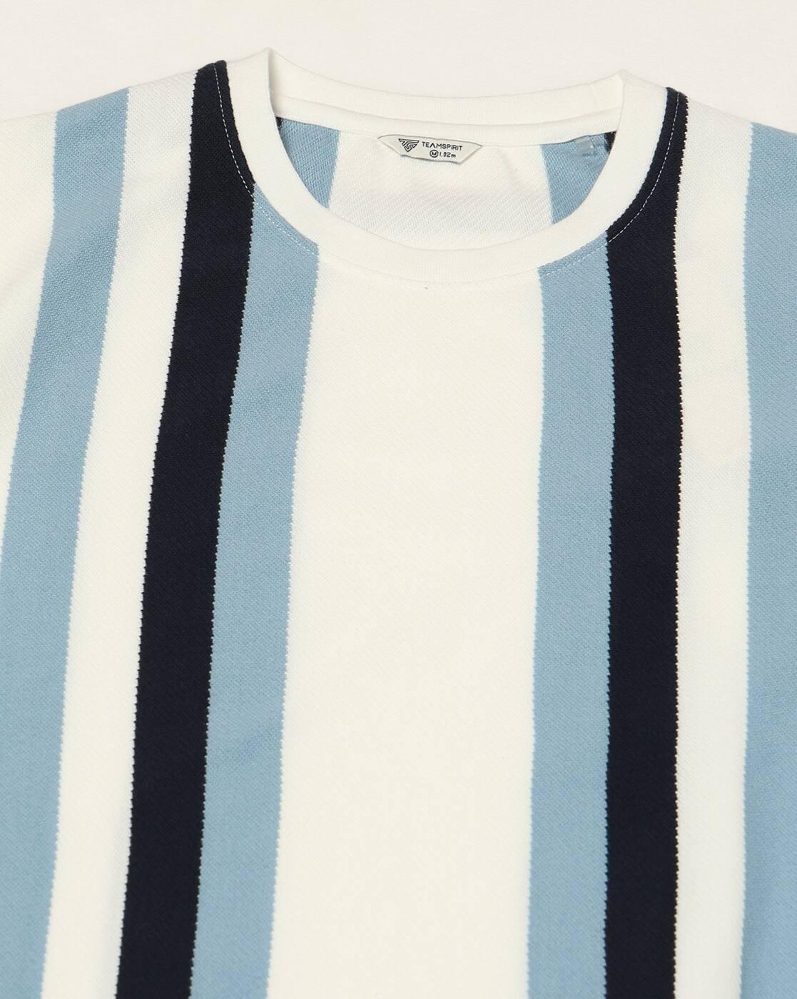 Men Striped Recular Fit Crew-Neck T-Shirt