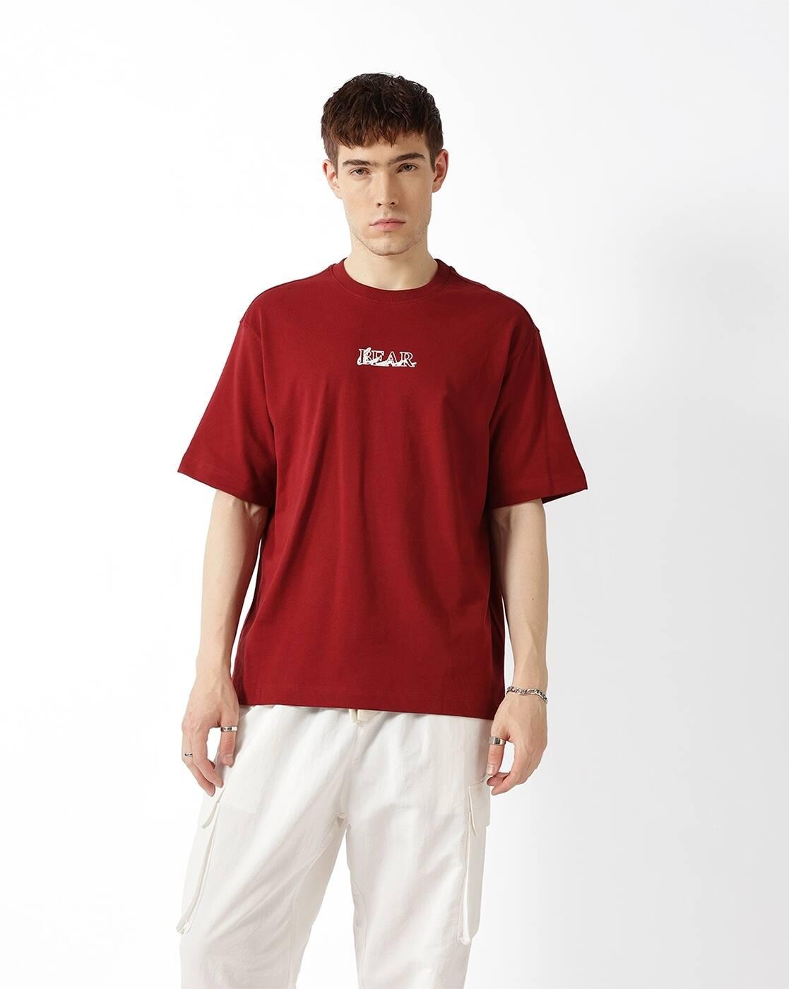 Brand Print Oversized Crew-Neck T-Shirt
