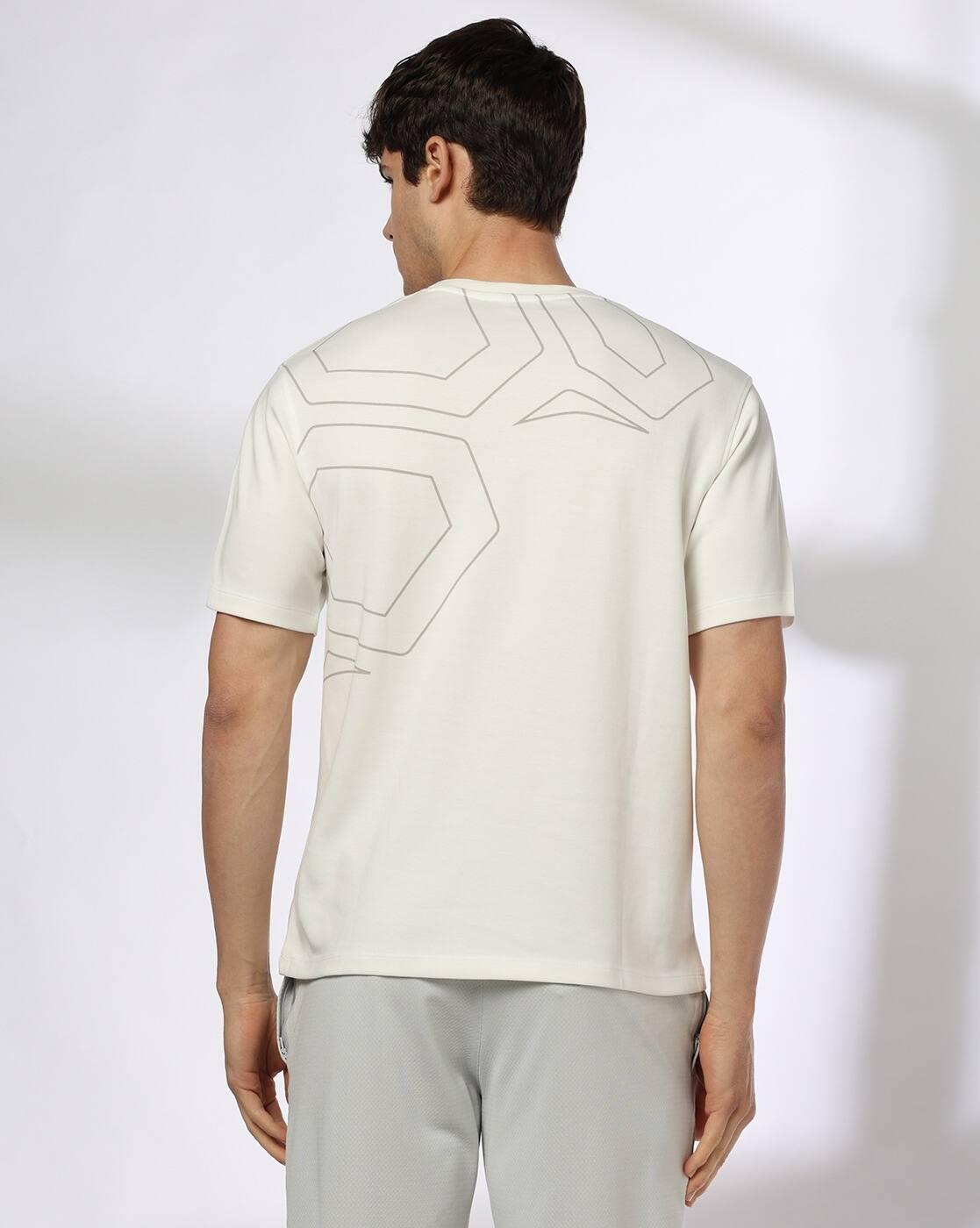 Men Geometric Print Regular Fit Crew-Neck T-Shirt