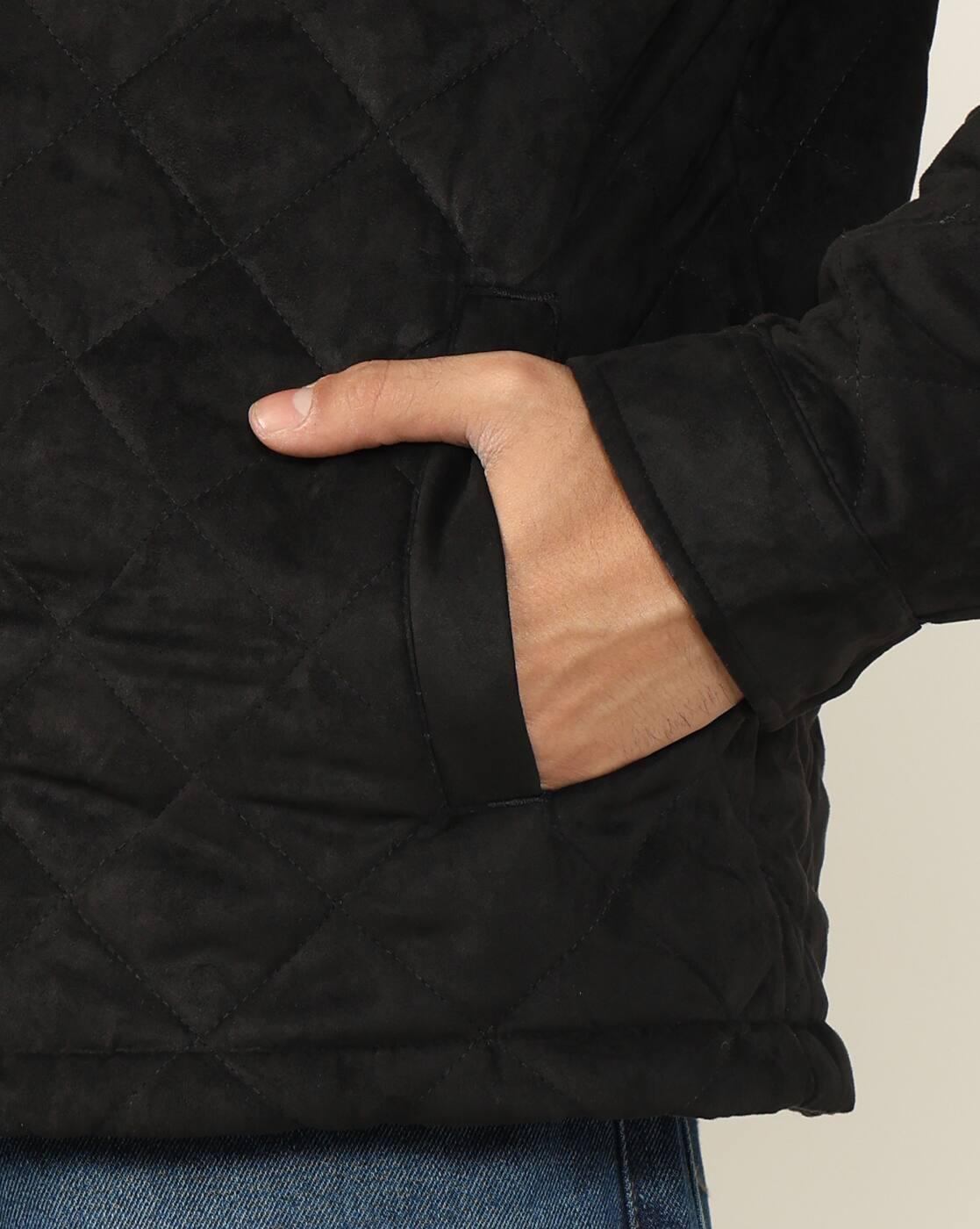 Men Quilted Regular Fit Track Jacket