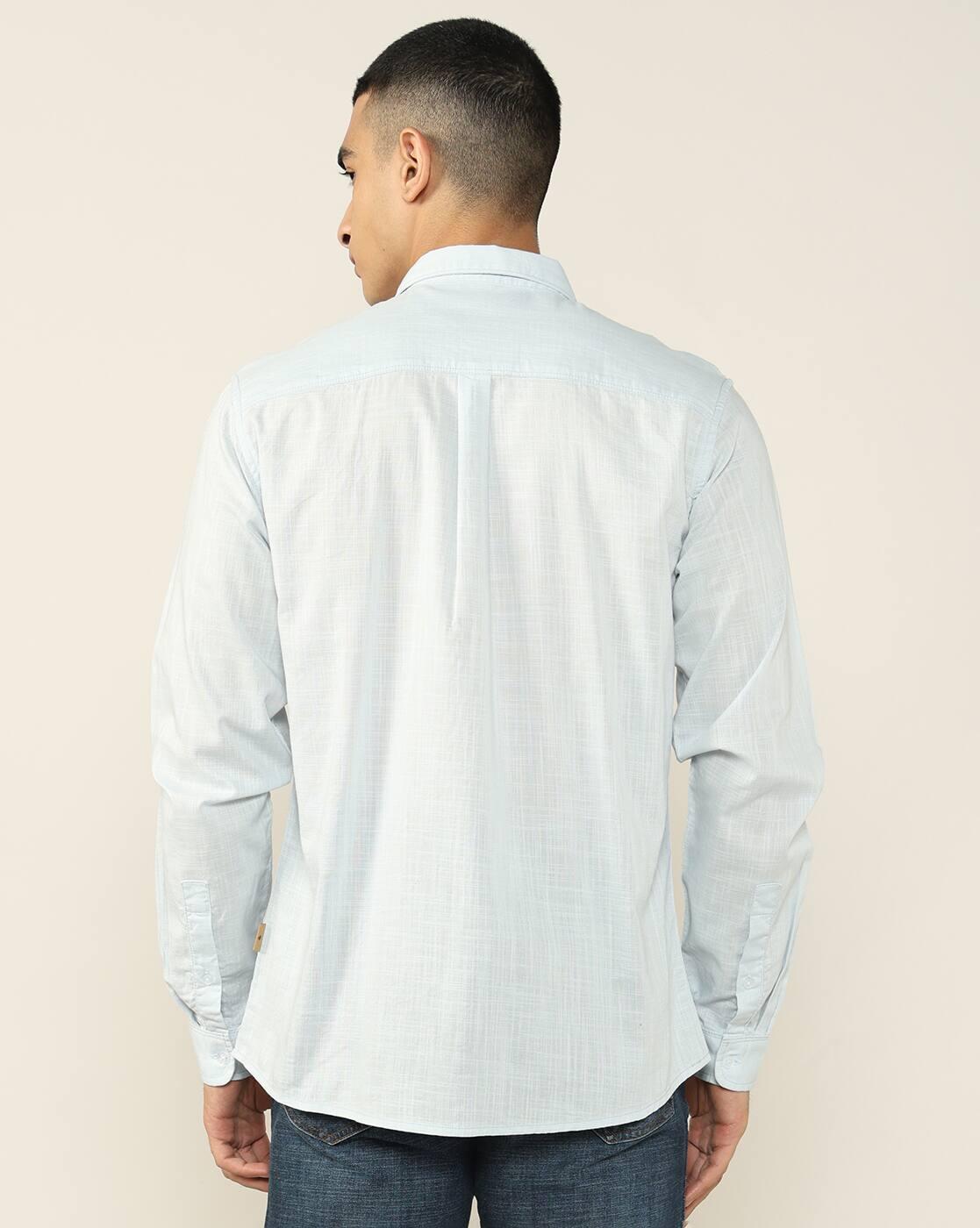 Men Regular Fit Shirt with Patch Pocket