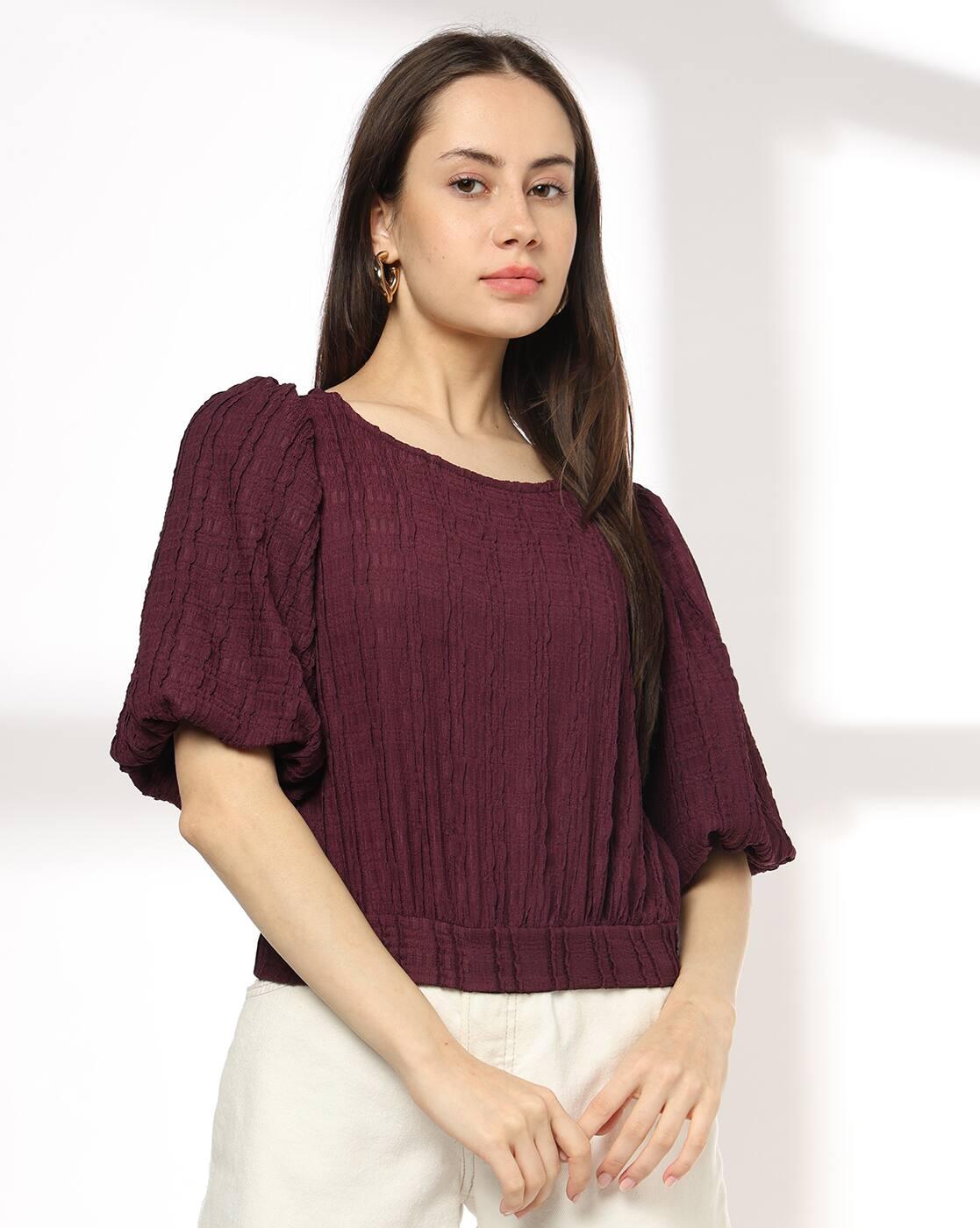Women Patterned Relaxed Fit Blouson Top