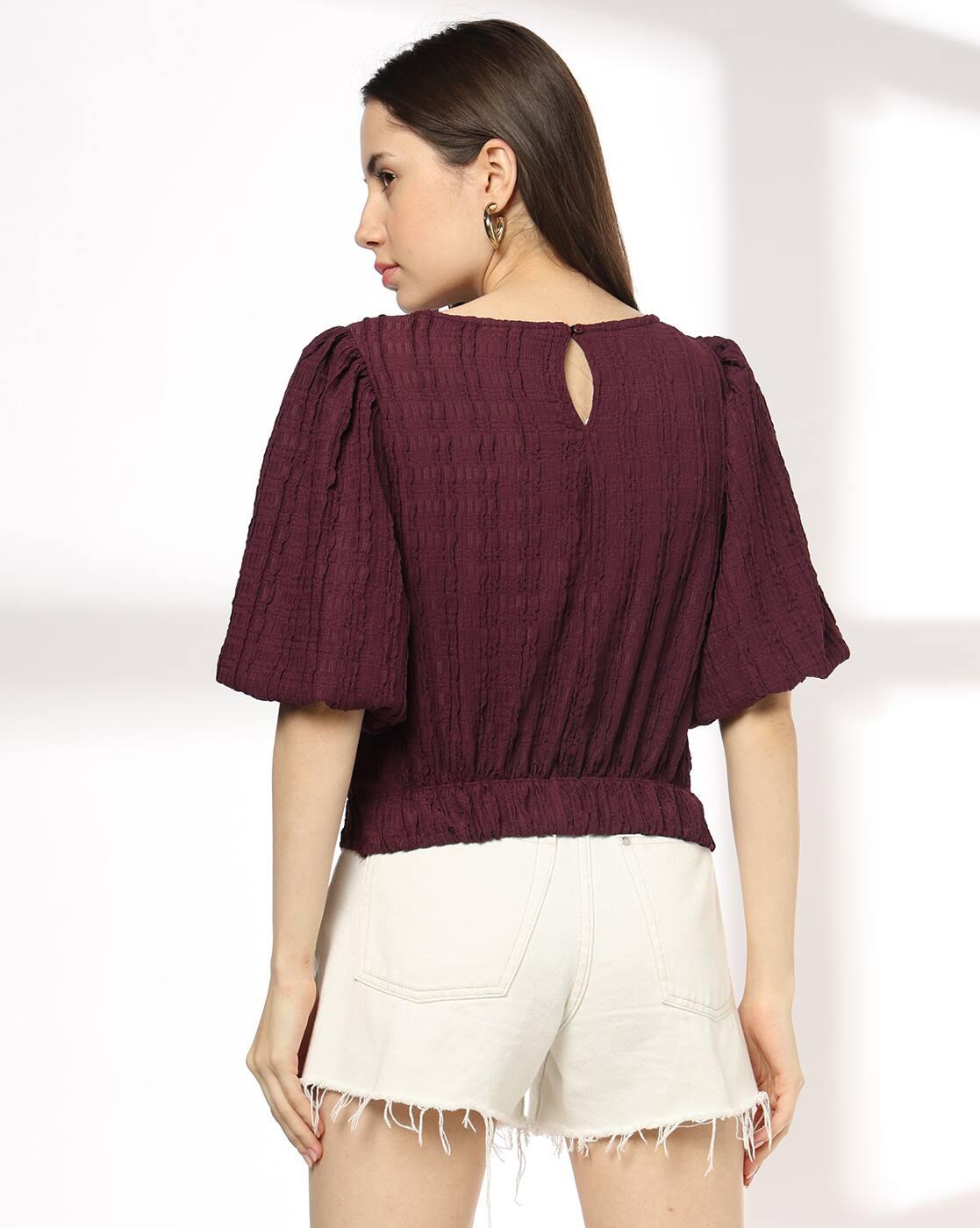 Women Patterned Relaxed Fit Blouson Top