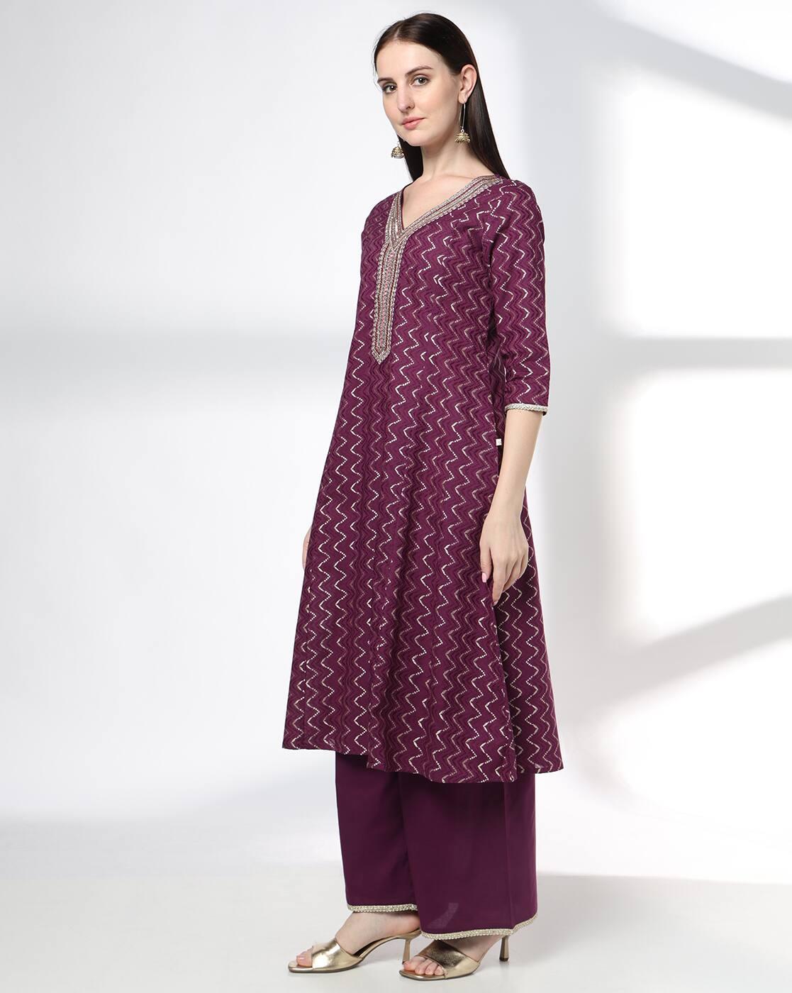 Women Printed A-Line Kurta with Palazzos & Dupatta