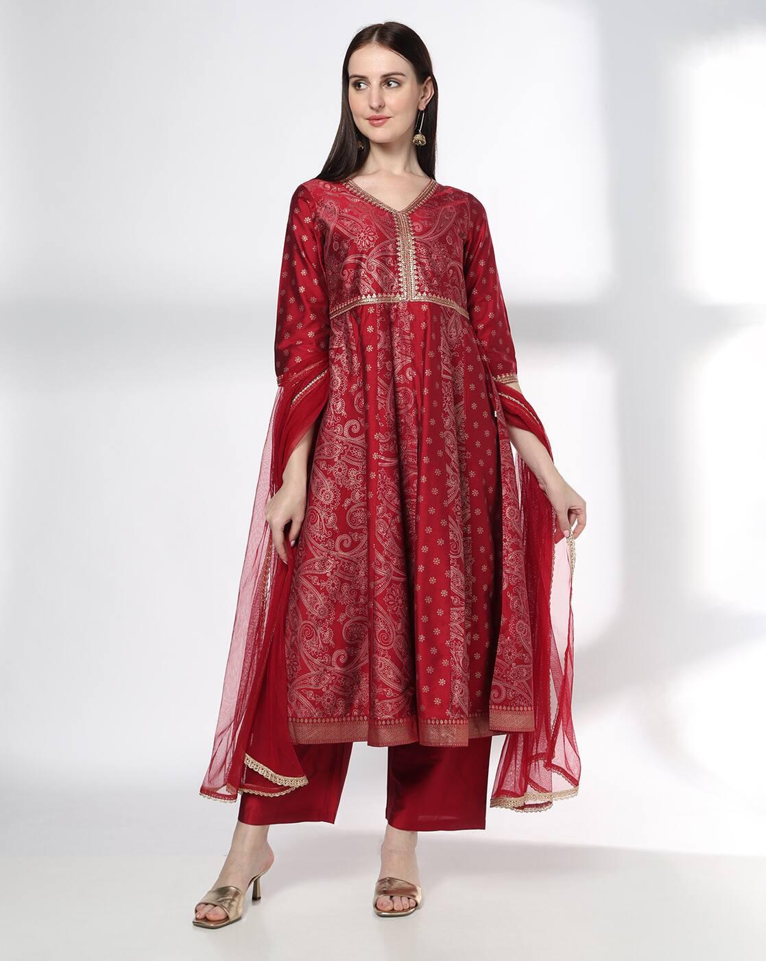 Women Paisley Print Kurta with Palazzos & Dupatta