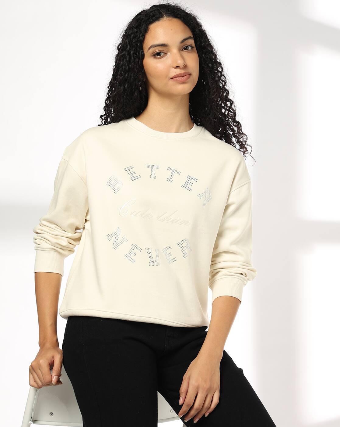 Women Typographic Print Regular Fit Sweatshirt