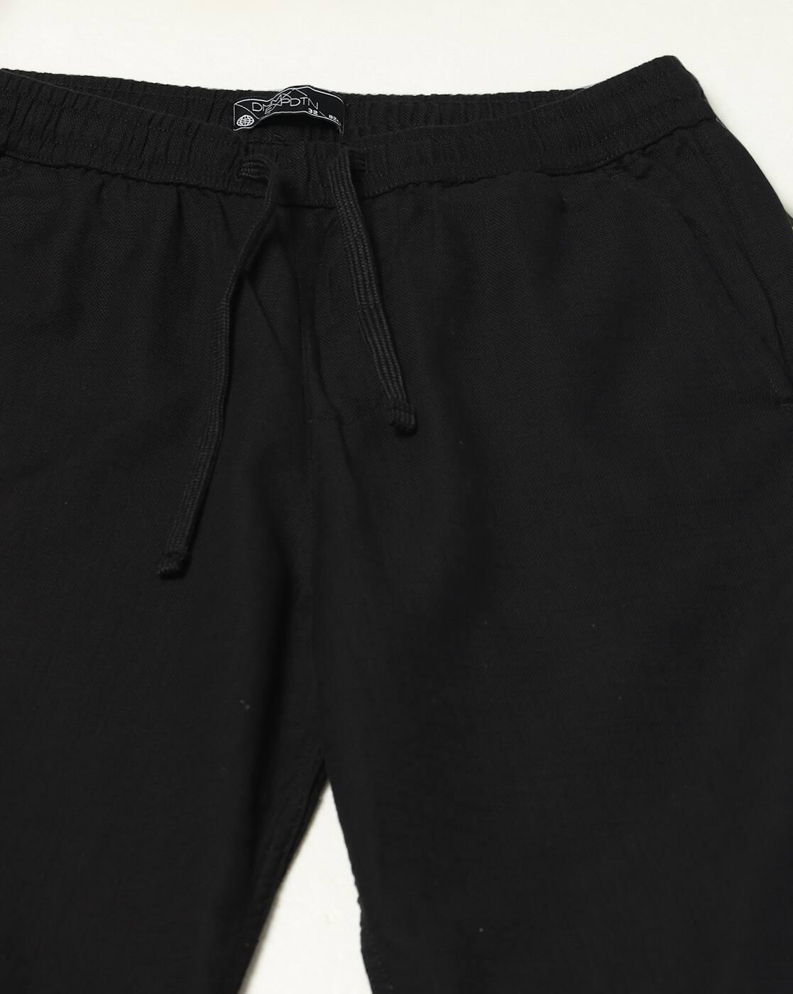 Men Regular Fit Flat-Front Trousers