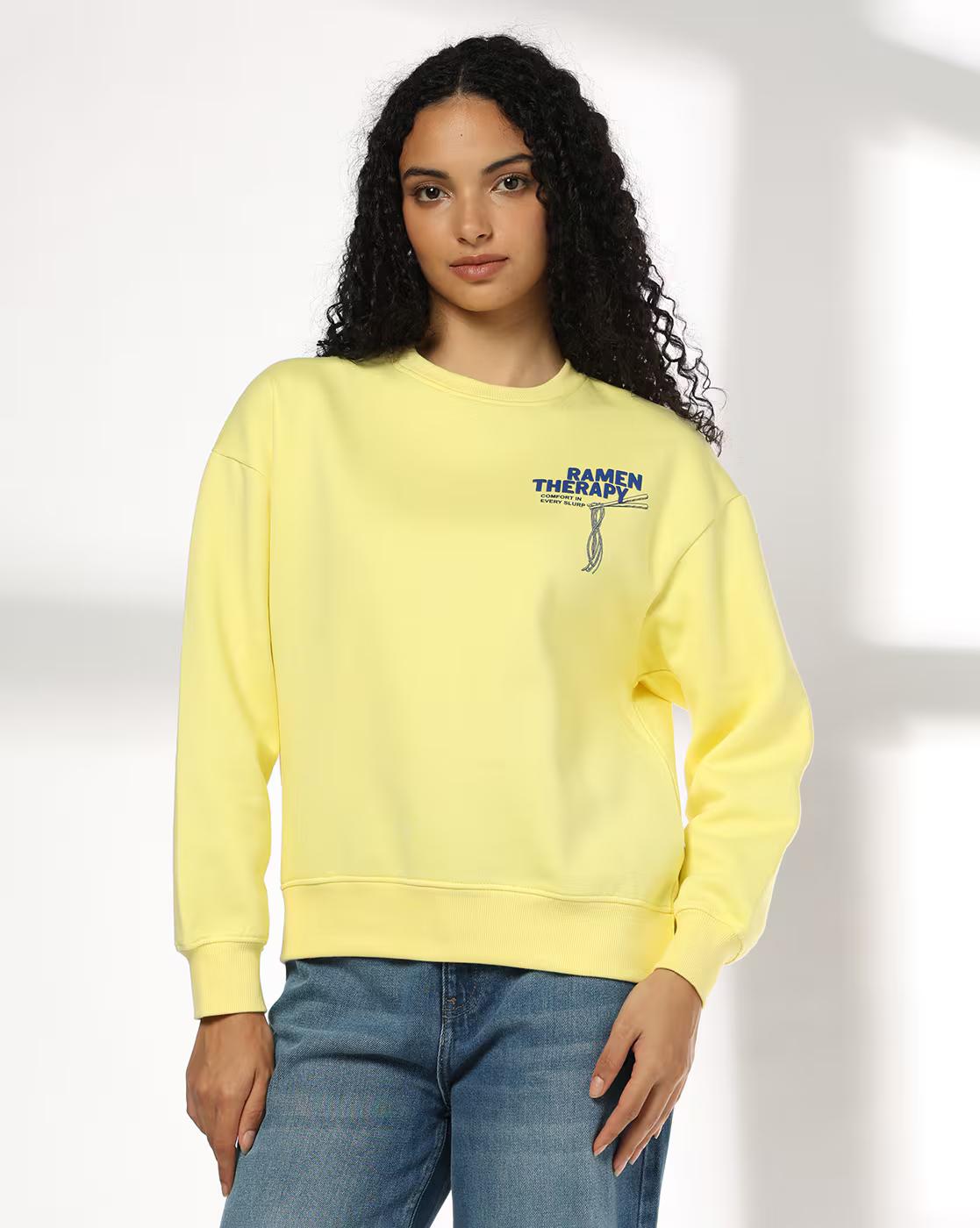 Women Typographic Print Regular Fit Sweatshirt