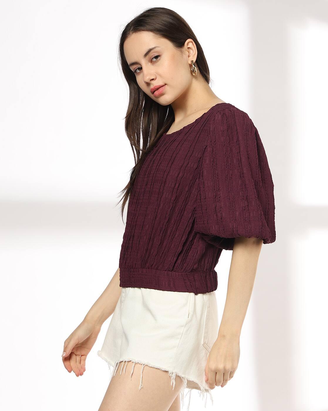 Women Patterned Relaxed Fit Blouson Top