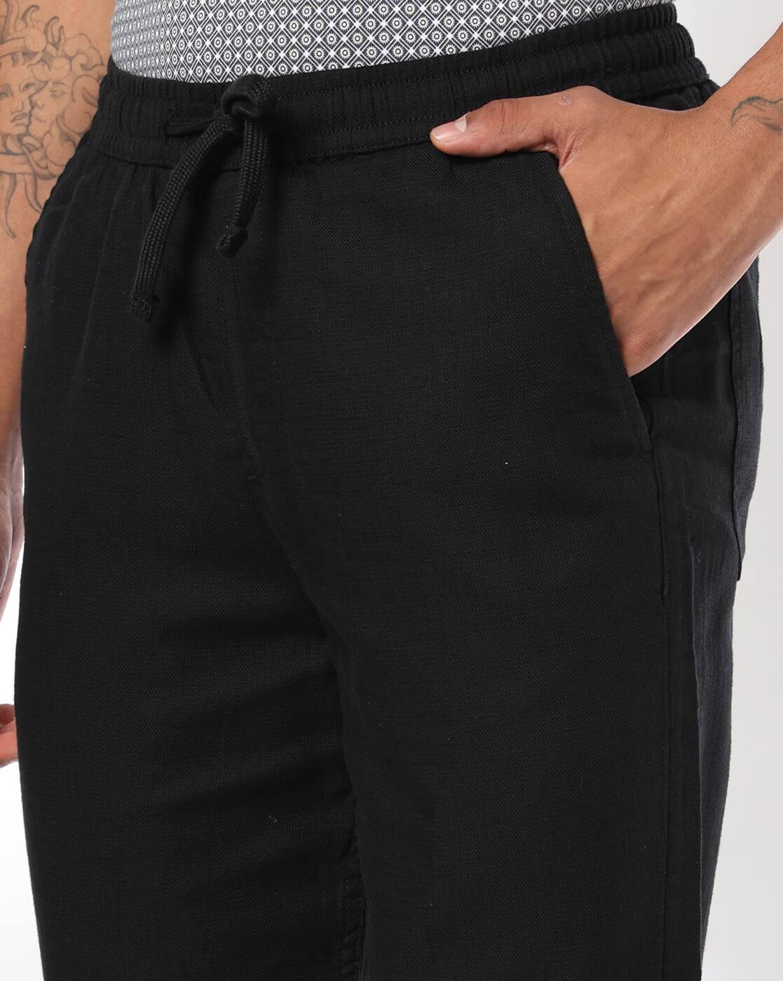 Men Regular Fit Flat-Front Trousers