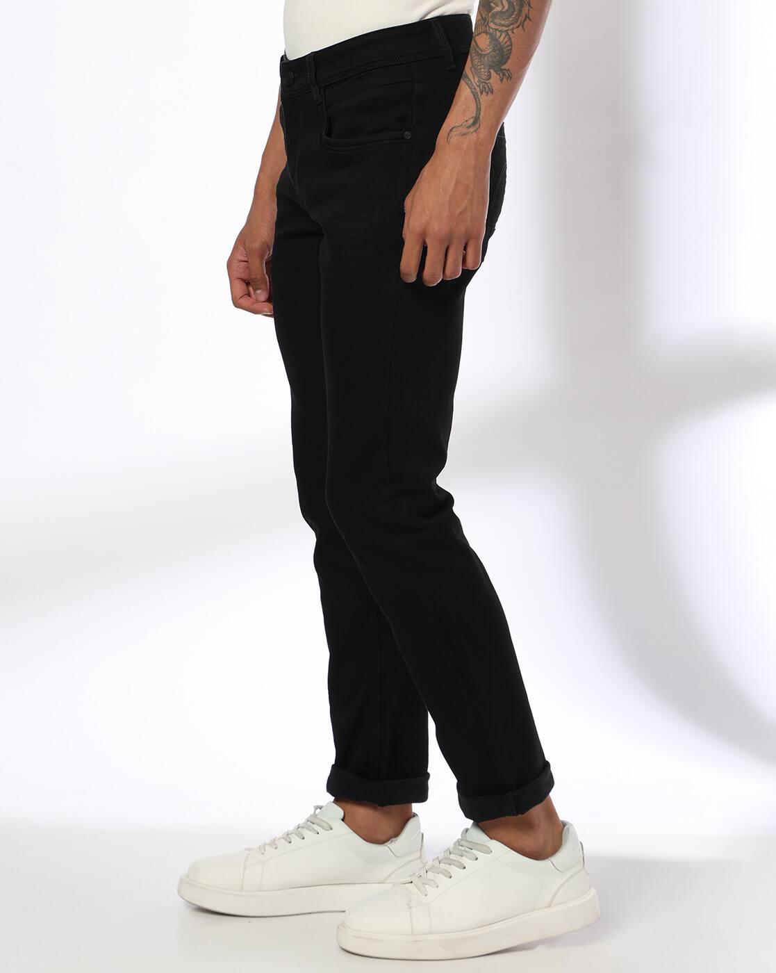 Men Mid-Rise Slim Fit Stretchable Knit Jeans